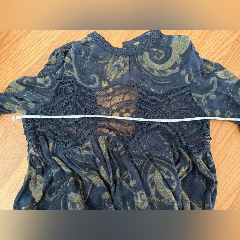 Free People Sweet Thing Printed Babydoll Tunic Dress – Midnight Combo - Picture 13 of 16